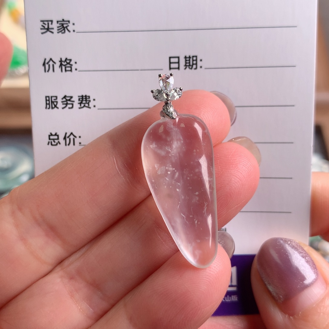 翡翠颈饰18K金镶嵌金枝玉叶