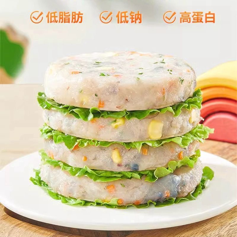 【拍5袋送5袋】鳕鱼鲜虾饼100g/袋冷链方便营养低脂辅食早餐方便菜