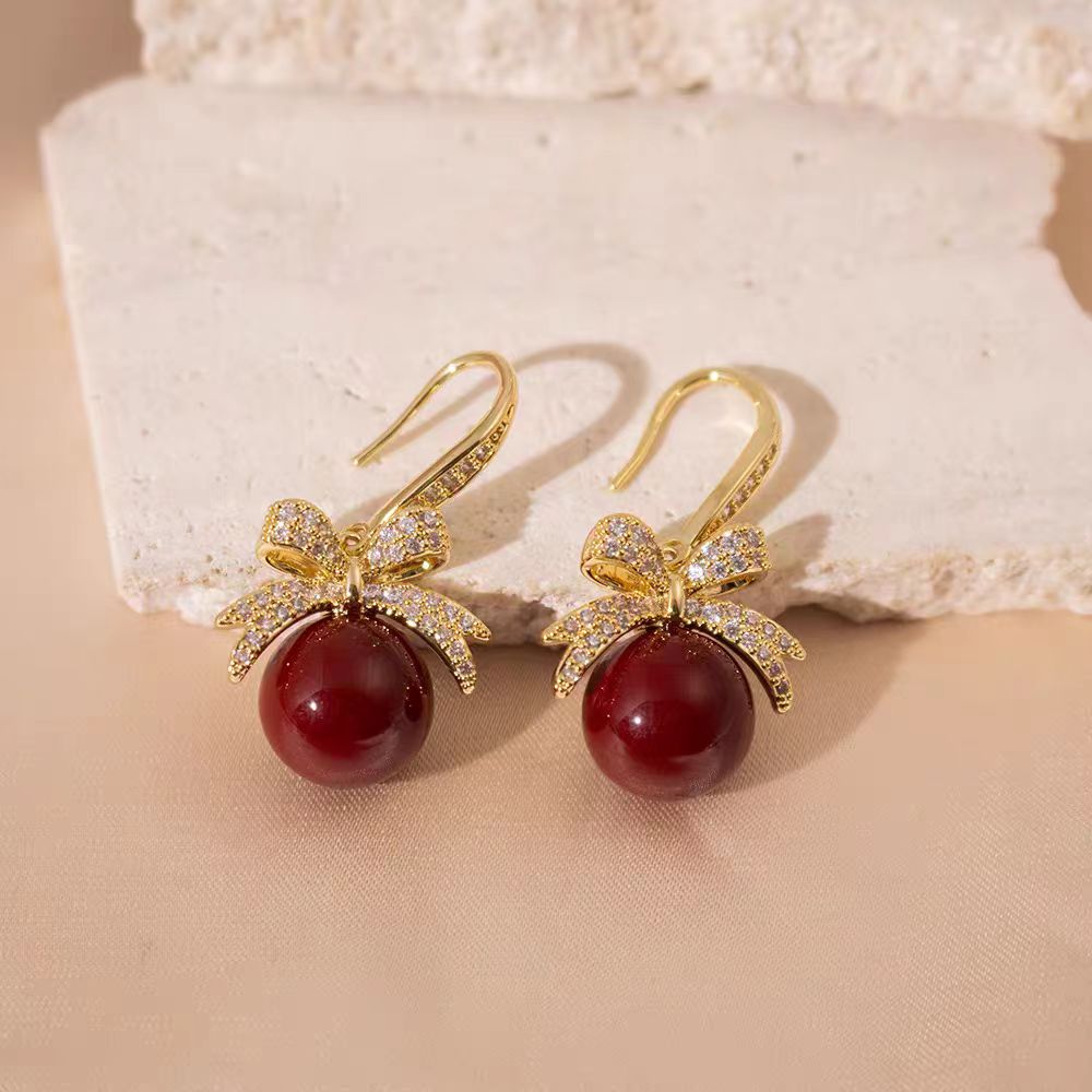 合金仿水晶耳饰 复古百搭耳环饰品L0319