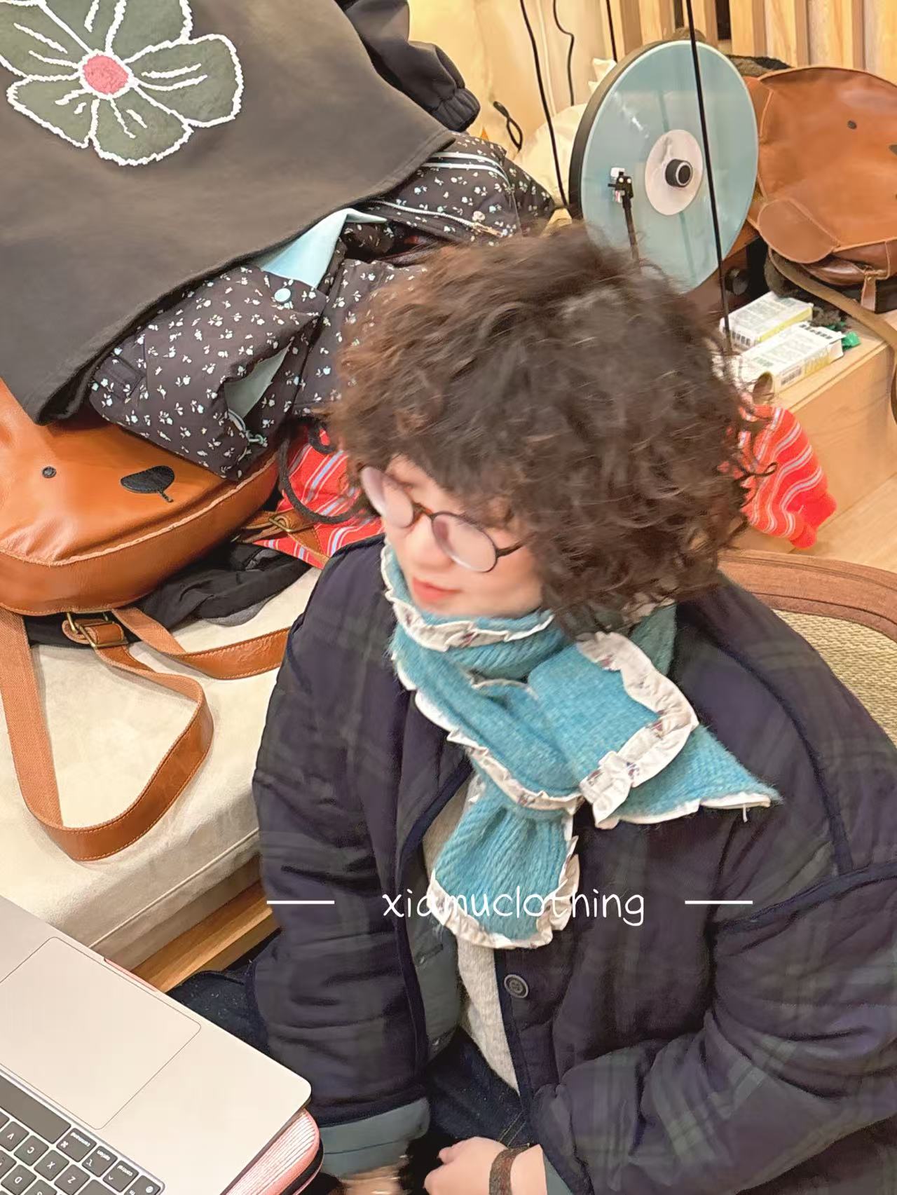 夏沐家花边针织围巾624