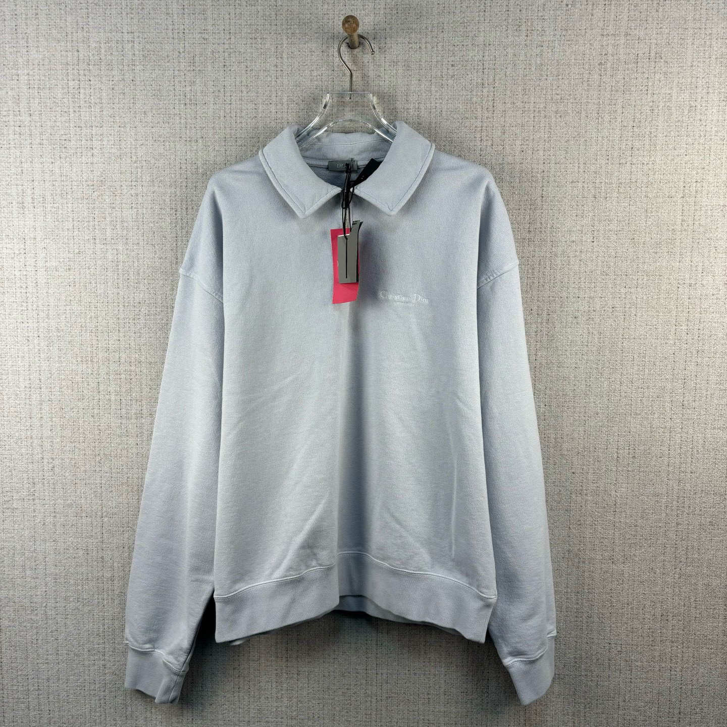 未使用 DIOR/迪奥 字母Logo刺绣半拉链长袖套头卫衣/尺码XXL/0356