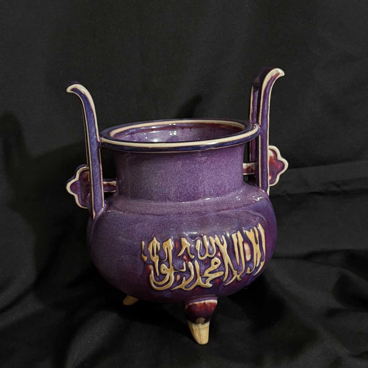 精美彩色花纹陶瓷香炉