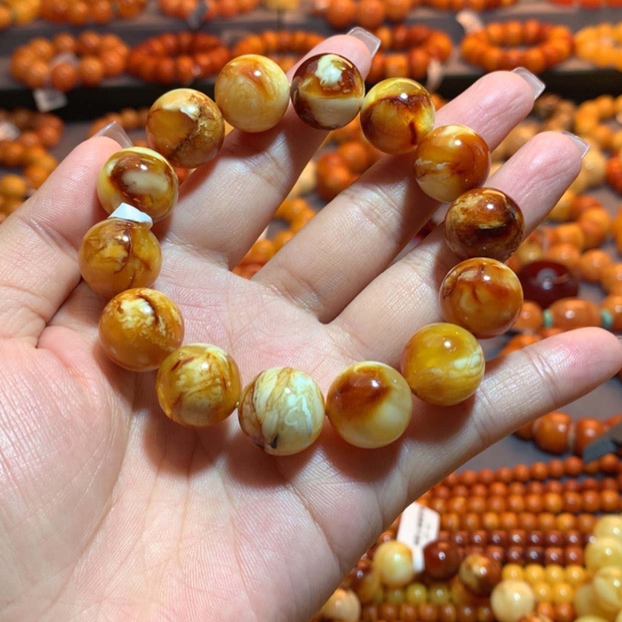 【闪购商品】手串蜜蜡未镶嵌麻**花蜜蜡手串
