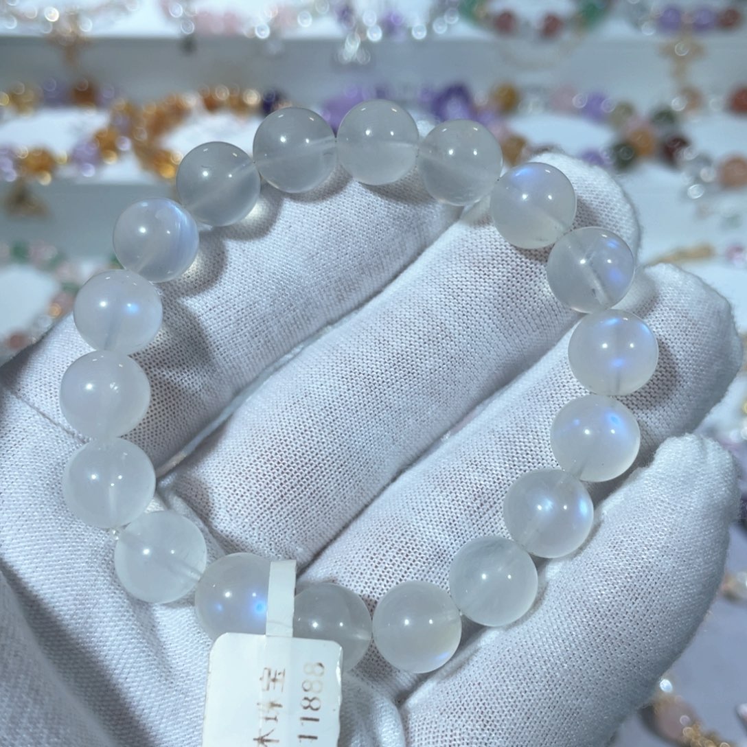 长石手链未镶嵌蓝月光手串10.8mm