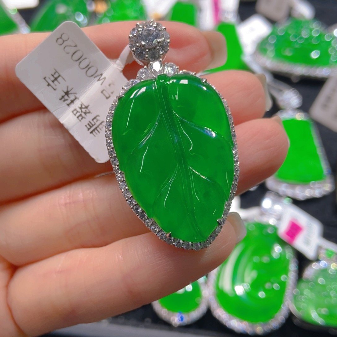 翡翠吊坠(不含链)银S925镶嵌火**丽