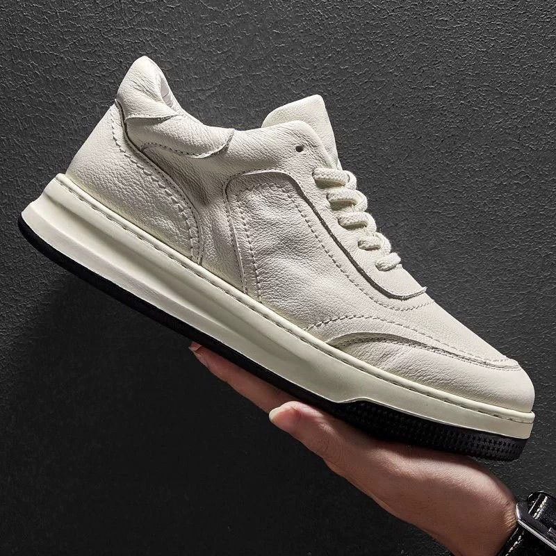 男鞋2025夏季软牛皮小白鞋男感休闲板鞋男士运动时尚百搭男生鞋子