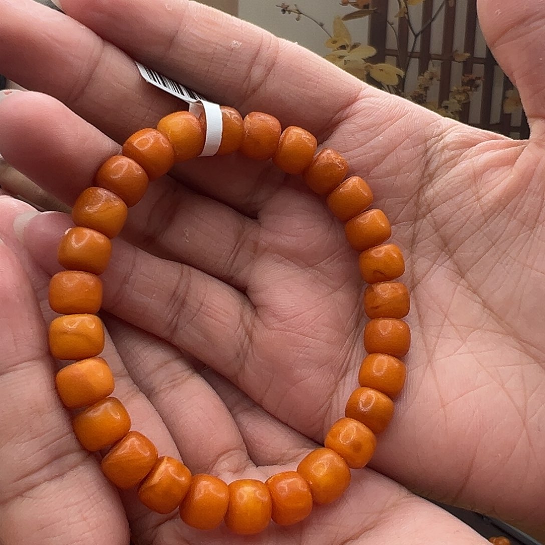 手链琥珀未镶嵌橘皮手串9mm
