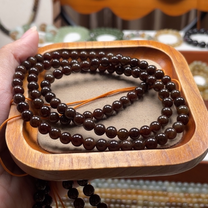 和田玉未镶嵌毛衣链猪珠串6mm