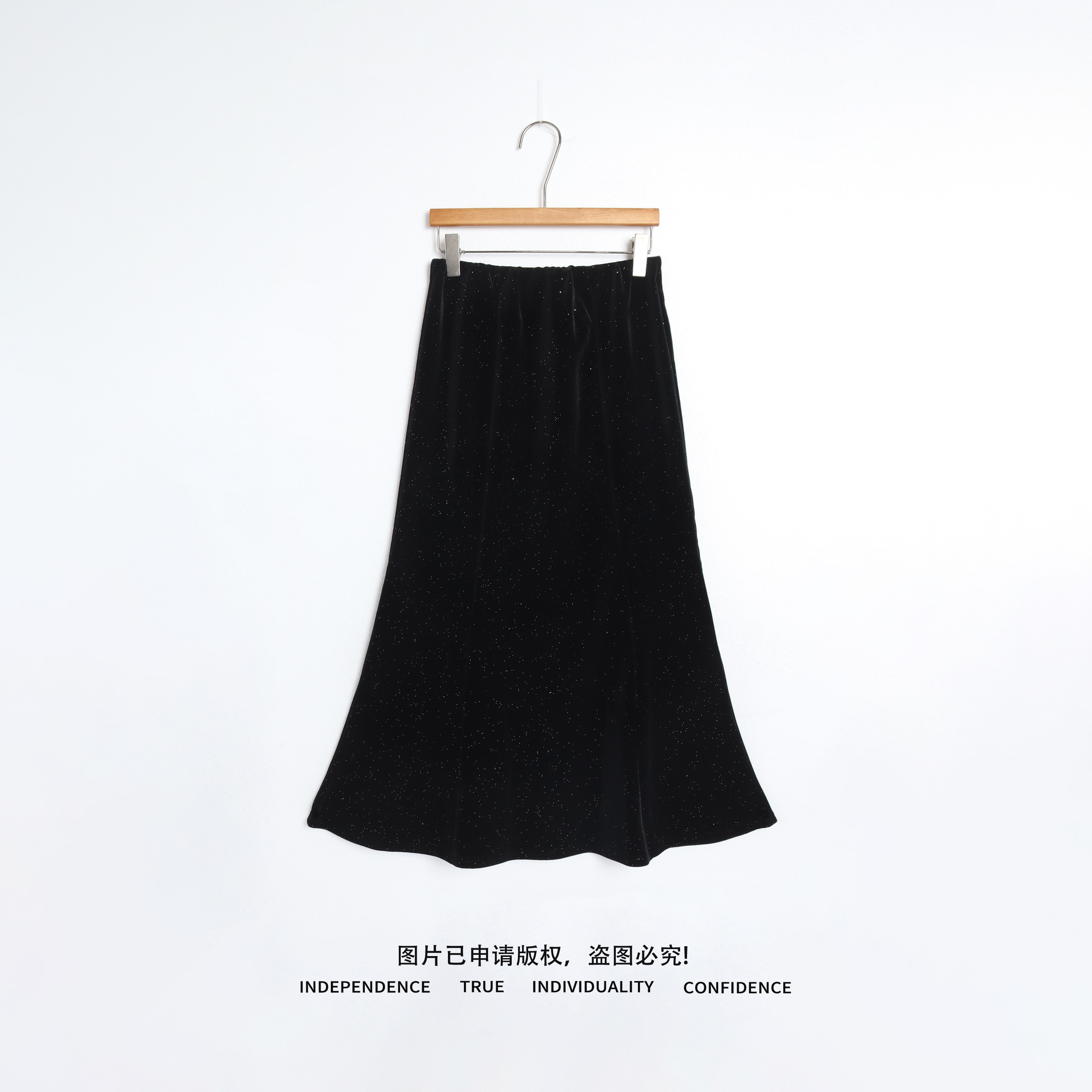 温温【星光闪闪】加厚一体绒闪闪半身裙修身显瘦冬鱼尾长裙 925Q899