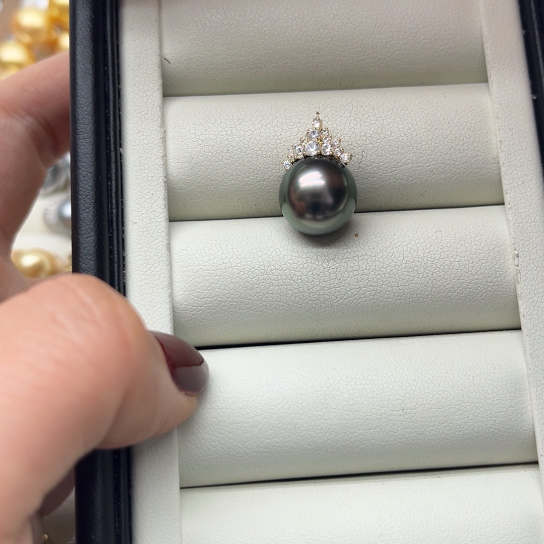 吊坠(不含链)18K金镶嵌海水珍珠