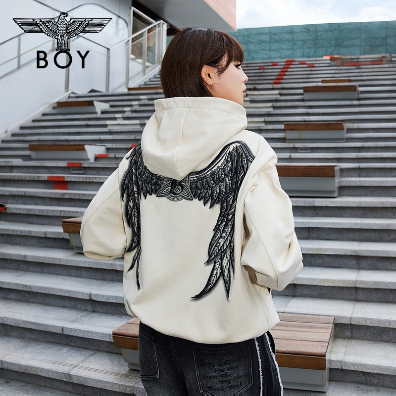 【月之暗面】BOY24秋季新品雅丹风连帽卫衣翅膀外套 N04034