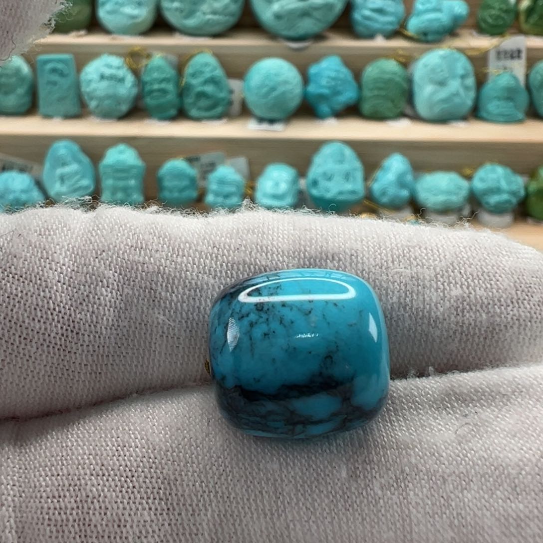 未镶嵌绿松石老型珠13.4x14mm