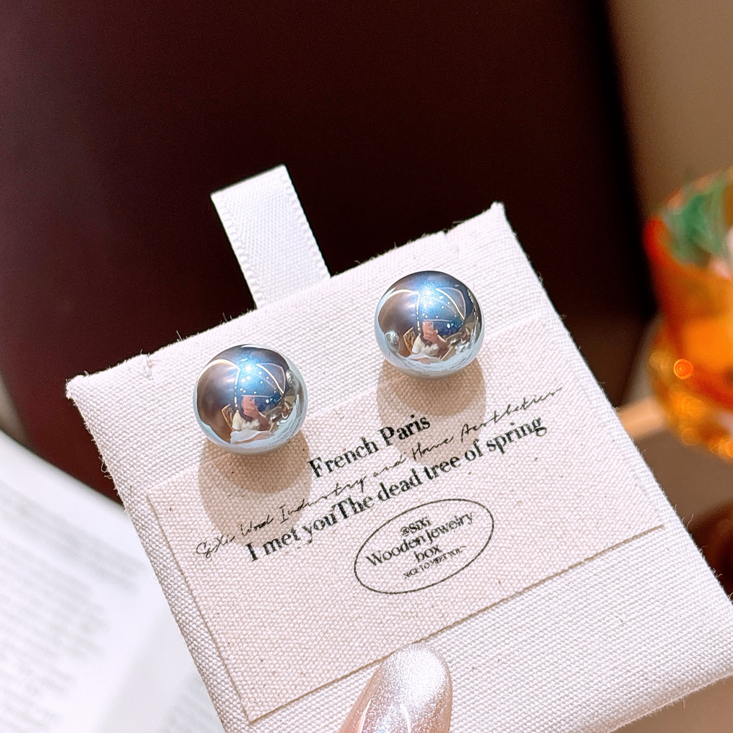 925银仿珍珠耳饰 夸张珠珠耳钉女款小众设计感轻奢高级感元旦礼物