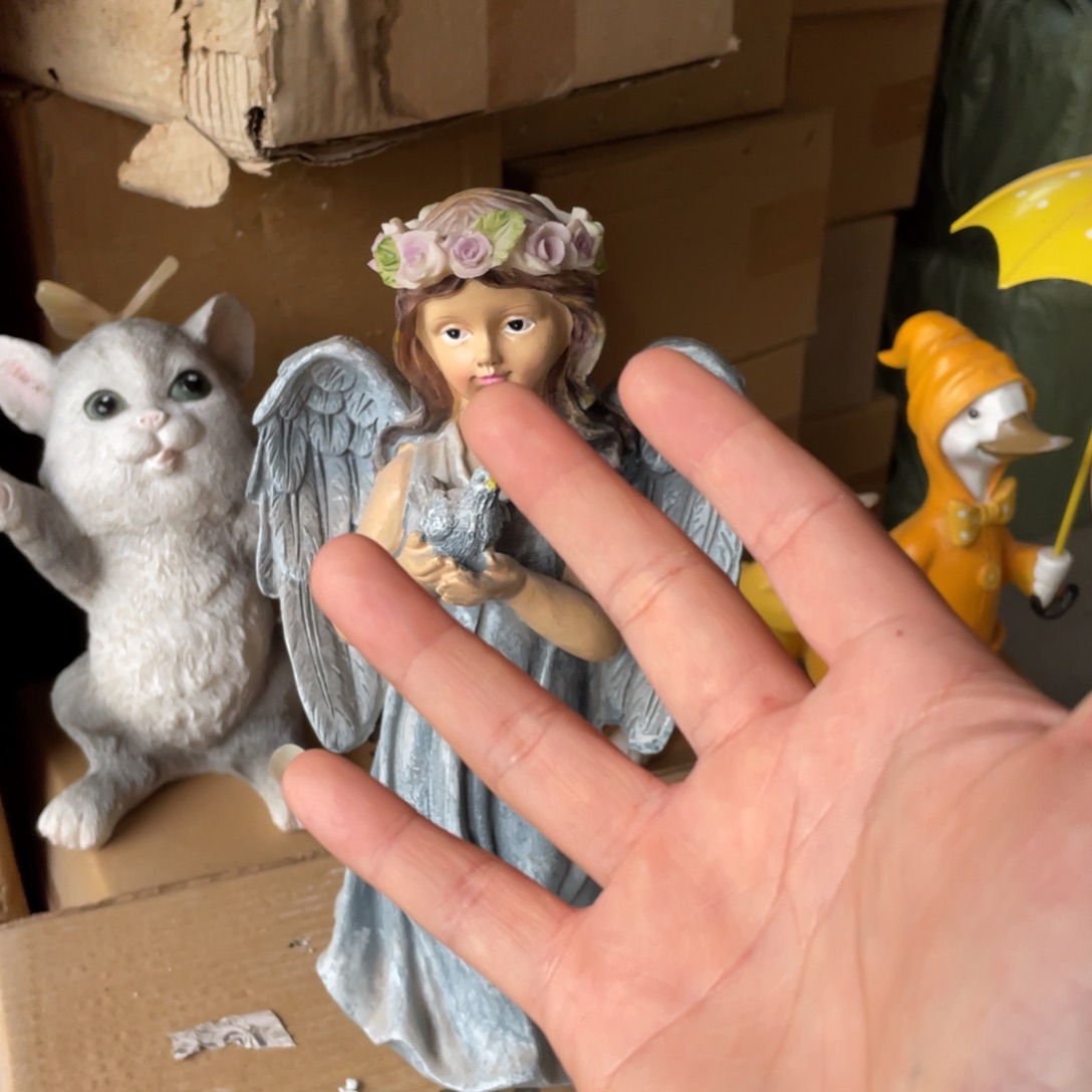 【闪购商品】树脂灰色和平鸽天使