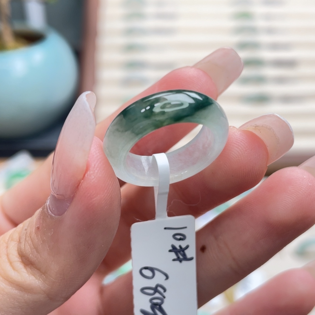 翡翠未镶嵌戒圈a10港圈10冰飘花