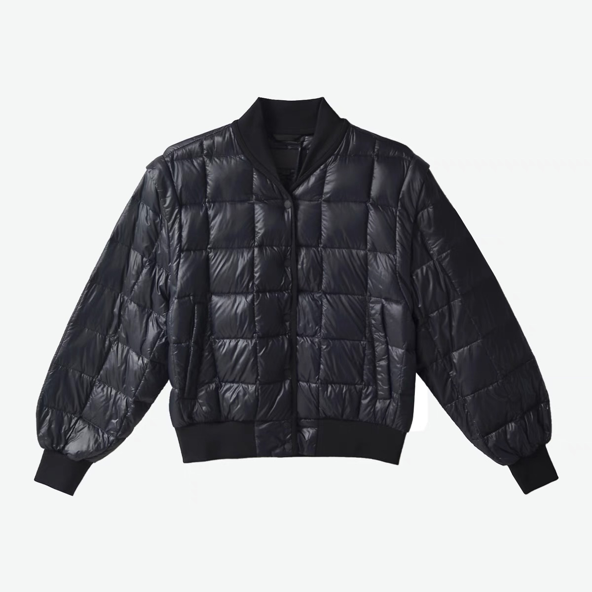 仓3 蓬松鸭绒服棒球领两穿式羽绒服马甲秋冬女装