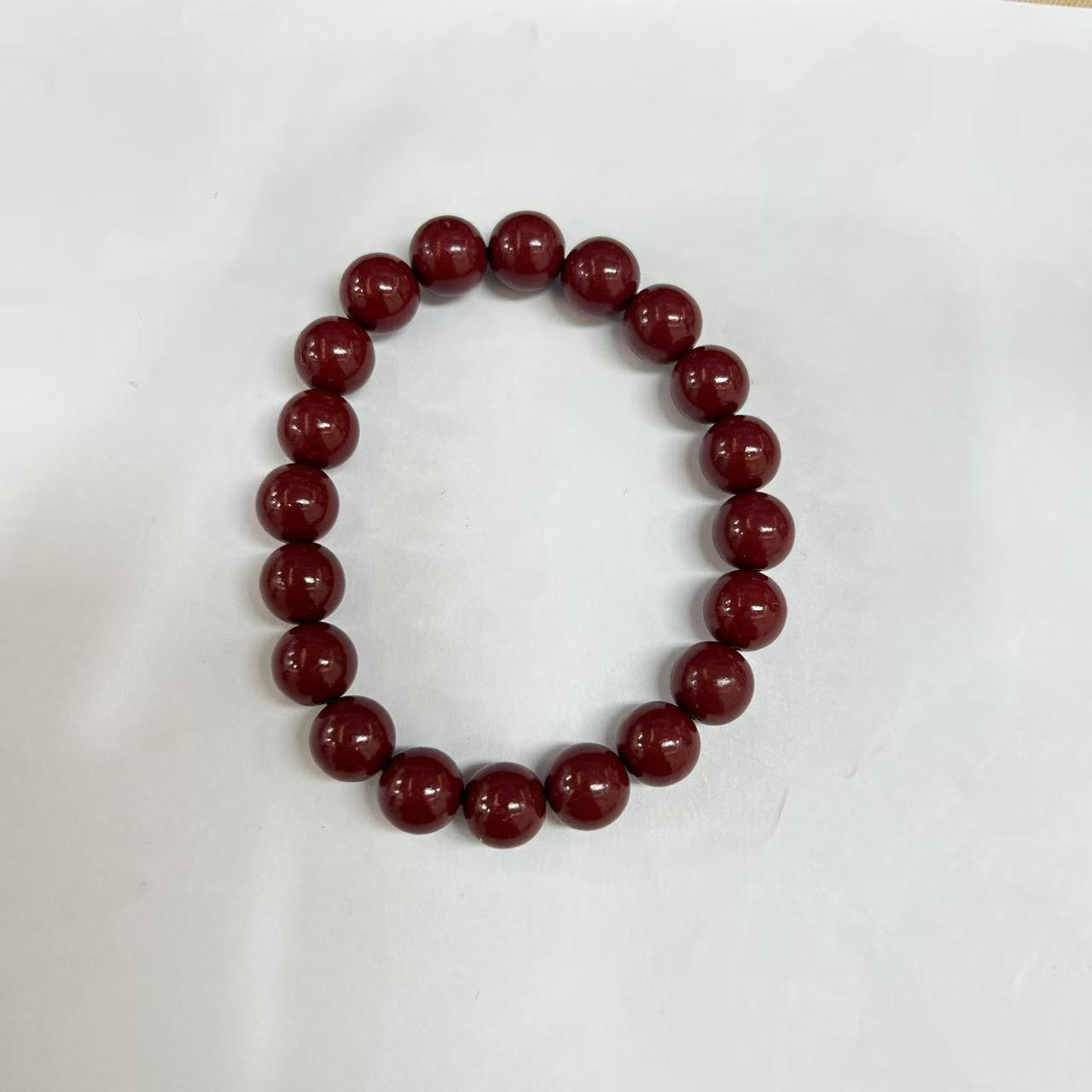 含辰砂工艺品朱砂圆珠手串9m（多样性单个发货）