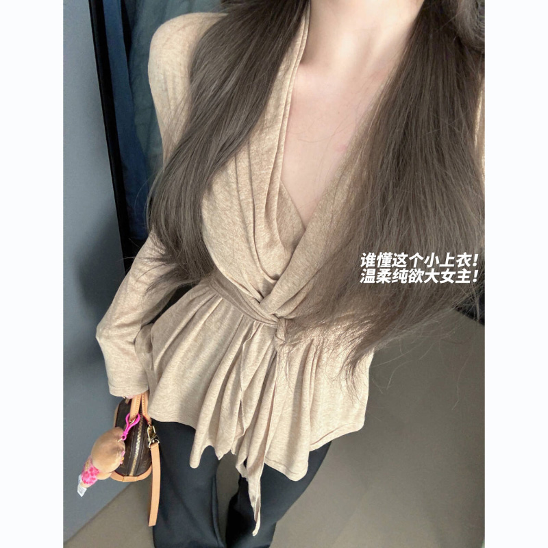 【收官大促 抢完即止】【南韩调系】显瘦时尚百搭上衣K424Y20577