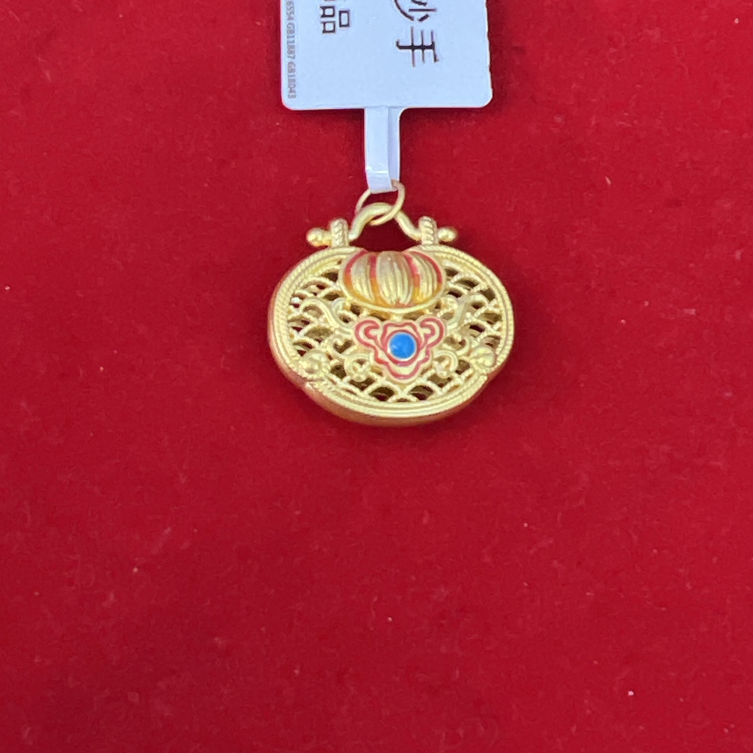 【思思专享】足金999 花锁 GP 1.03 纳金添福