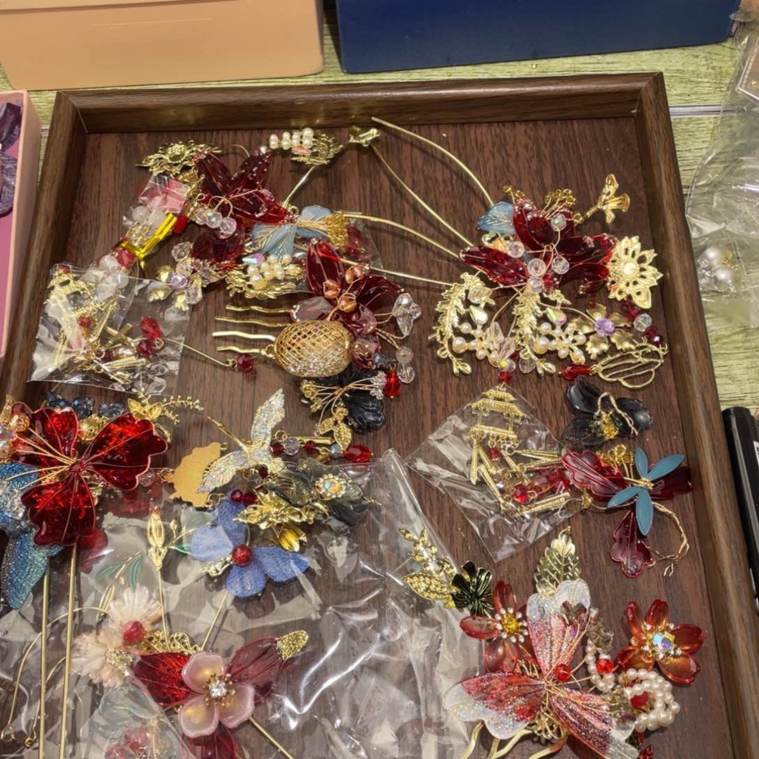 混合材质新娘头饰默认微瑕不退换