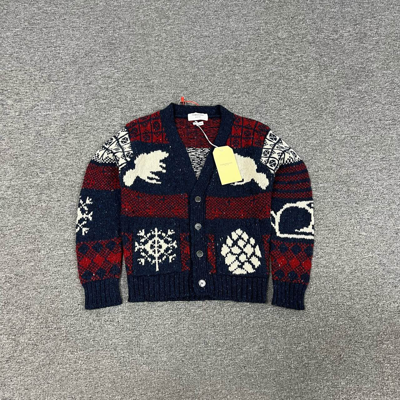 99新 AMIPARIS 汤姆布朗 TB 四条纹 小松鼠 针织开衫 1码