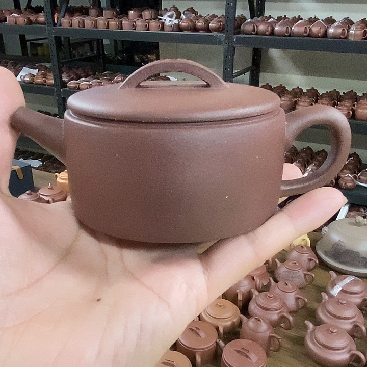紫砂茶壶汉瓦平台紫泥