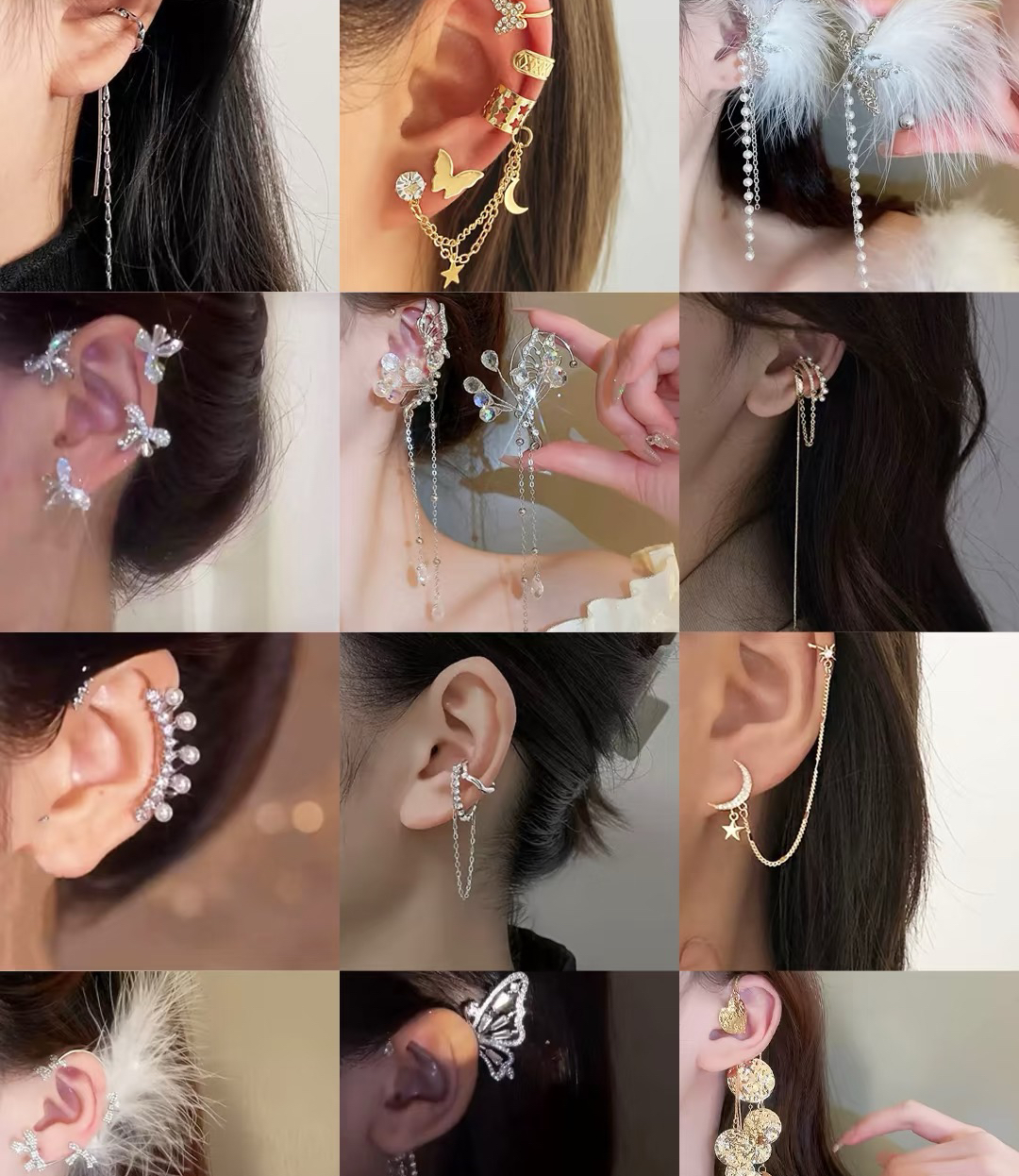 铜合金锆石耳饰 轻奢小众时尚耳钉网红爆款大气百搭仙女风气质