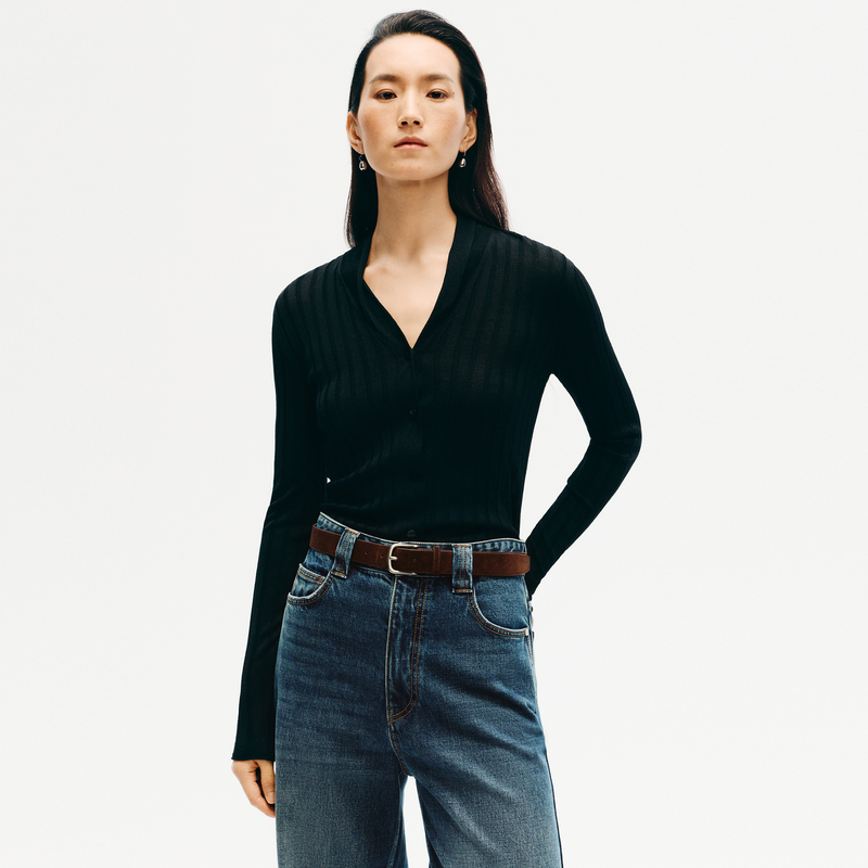 【商场同款】edition2025冬季新款桑蚕丝绵羊毛针织衫#EBE4CAR002