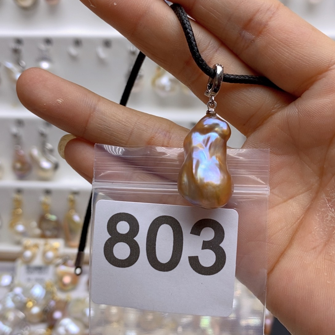 淡水珍珠颈饰银S925镶嵌803