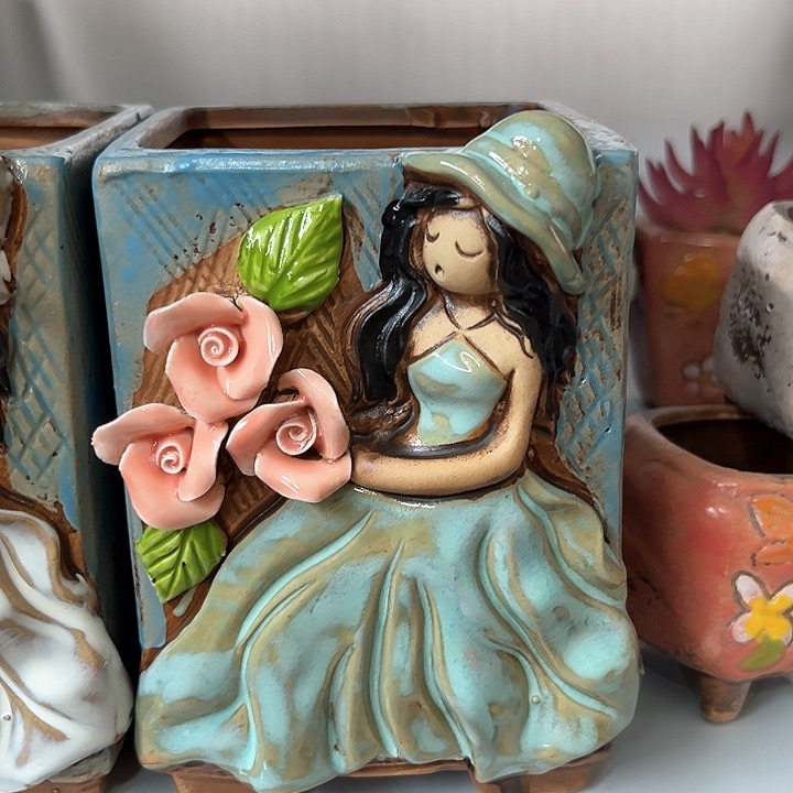 紫砂花盆粗陶材质多肉花盆