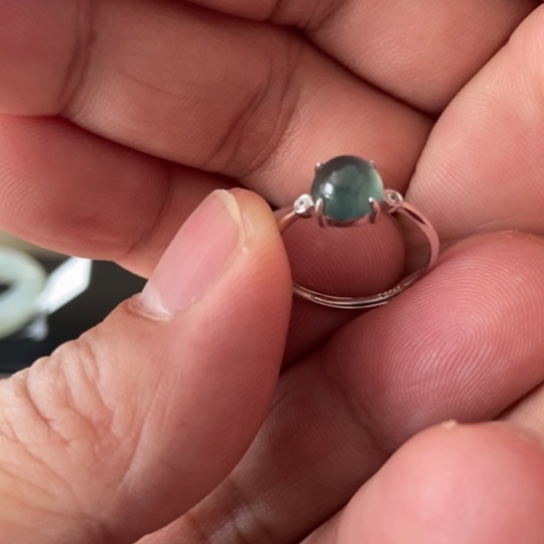 翡翠颈饰银S925镶嵌好看