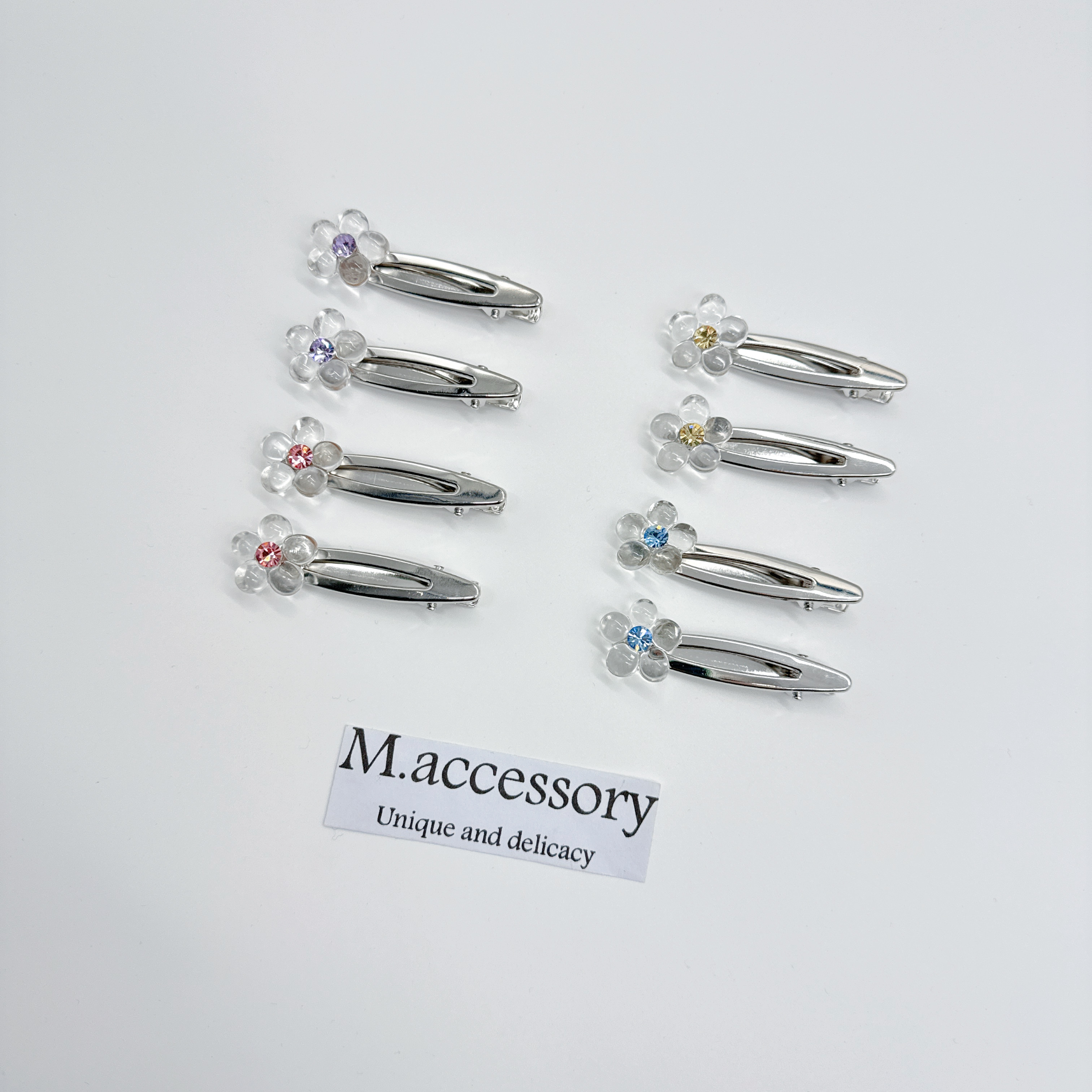 Mi33 透明花朵鸭嘴夹 Y57058Q2-1