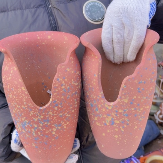 紫砂花盆瑕疵高25口14————-