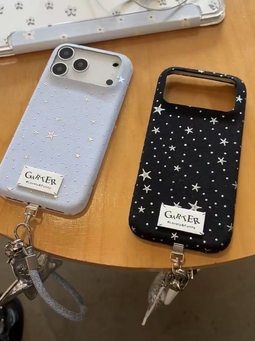 高级皮质满屏星星波点适用iPhone17promax手机壳苹果16pro新15pro