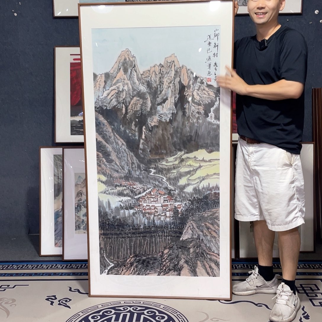 国画手绘画作品带框80/160