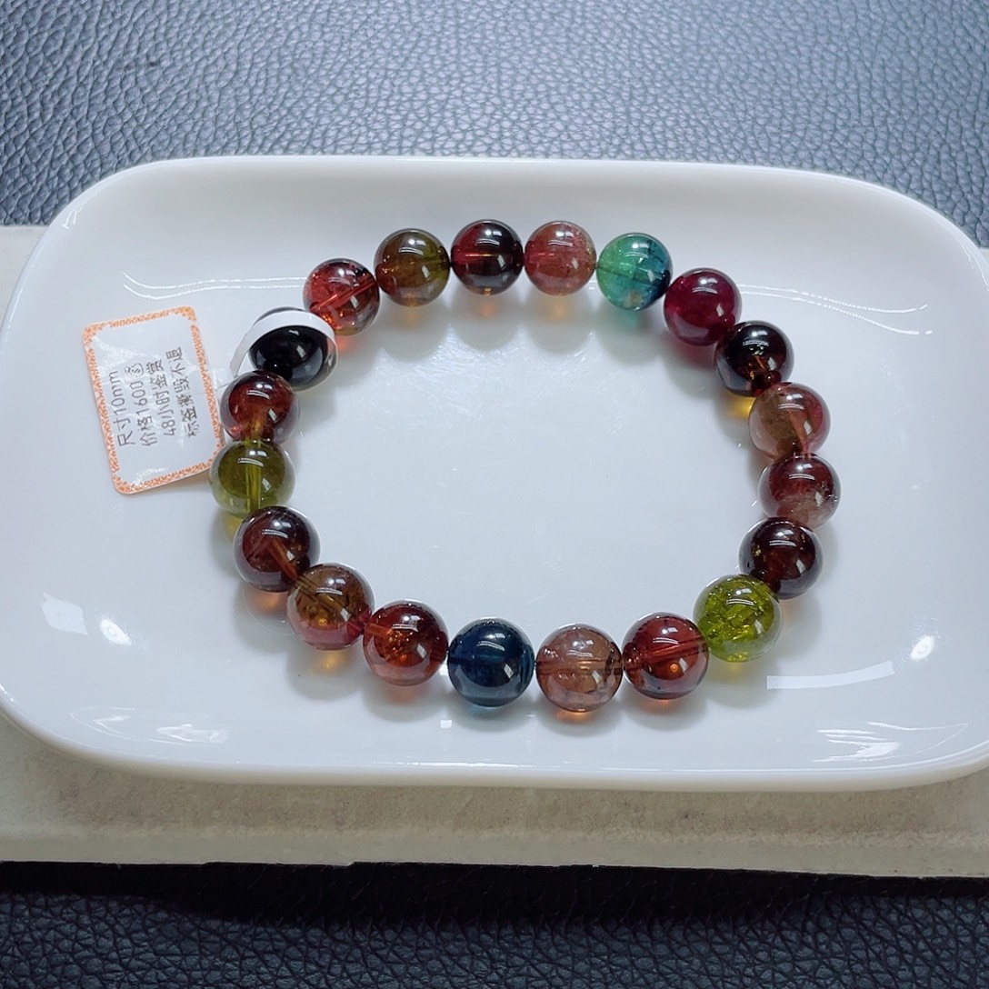 碧玺未镶嵌手链10.4mm左右