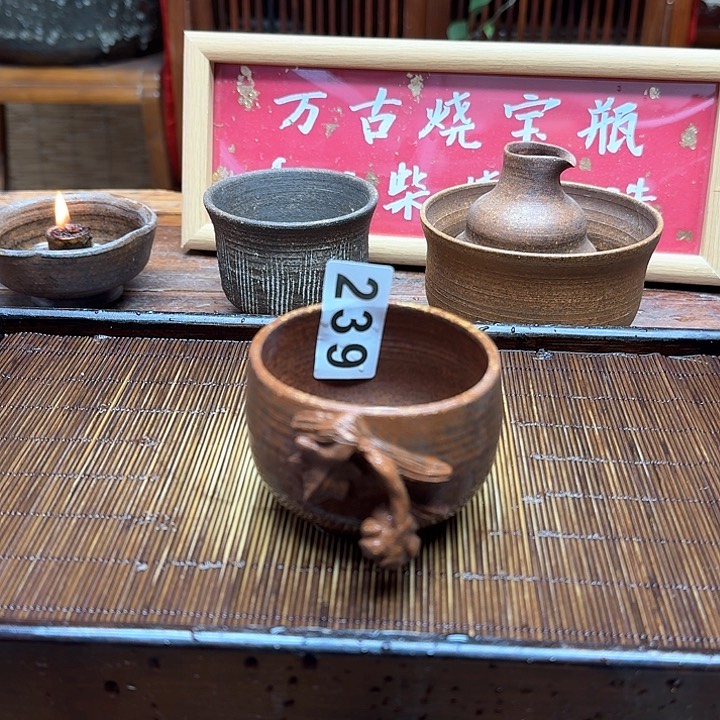 纯手工制作粗陶茶具