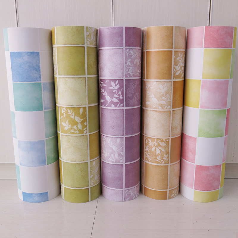 自粘防水厨房瓷砖贴紫色马赛克墙贴腰线踢脚线卫生间浴室翻新贴