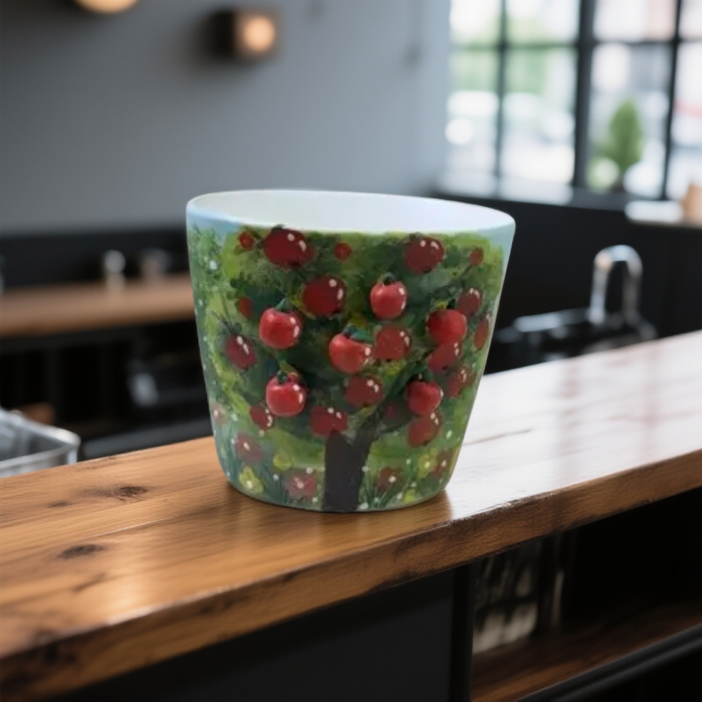 高温釉下彩手工手绘复古陶瓷茶杯