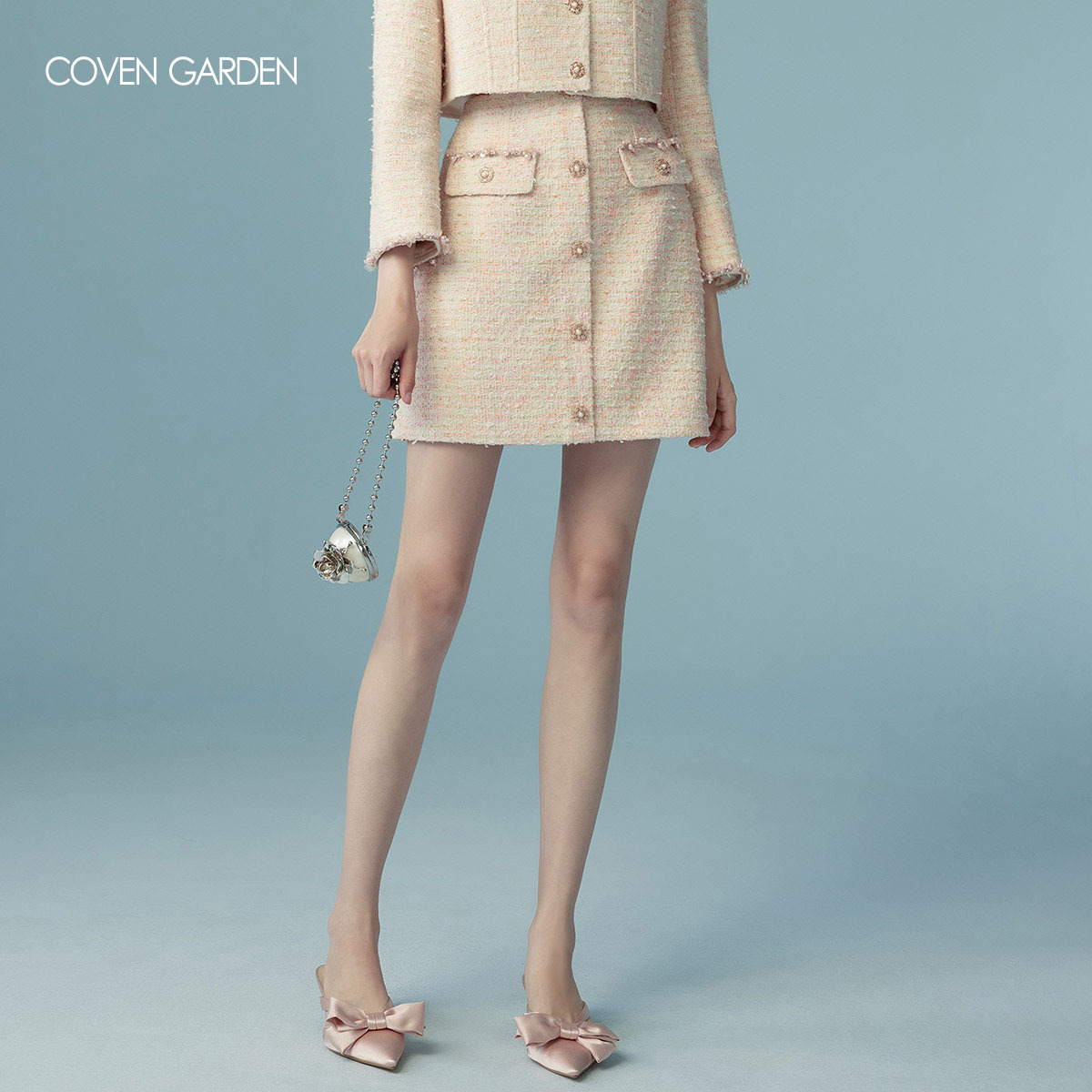 哥文花园 千金毛呢小香风a字半身裙 CLC1071088