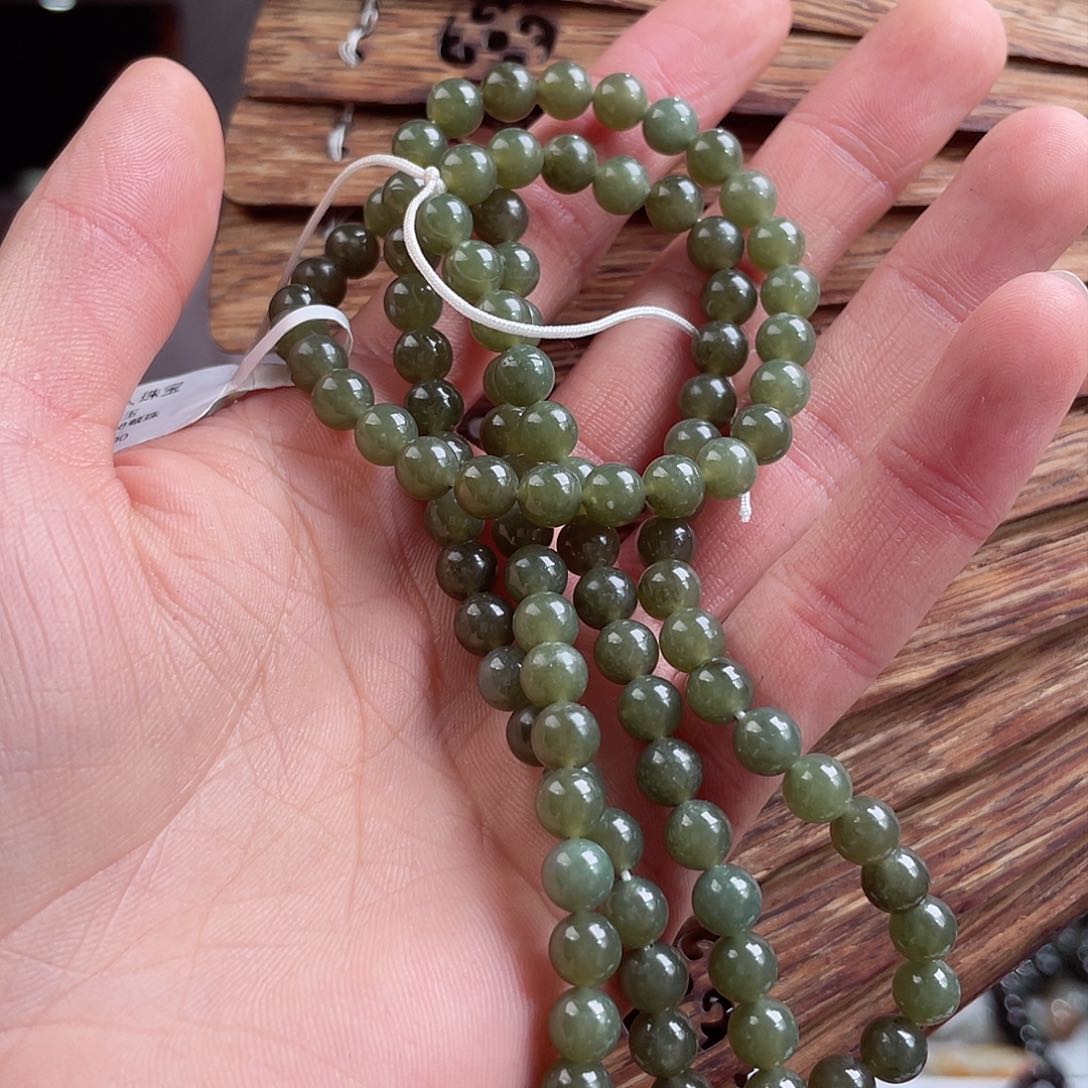 和田玉手串未镶嵌108卡6圆珠