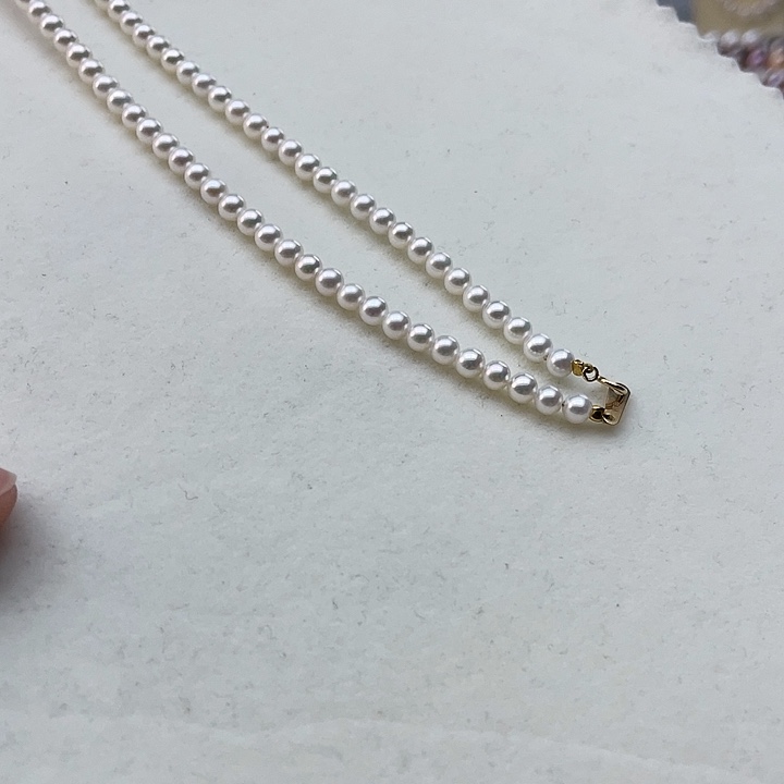 淡水珍珠颈饰18K金镶嵌卡4➕高品极光白炫澳绿