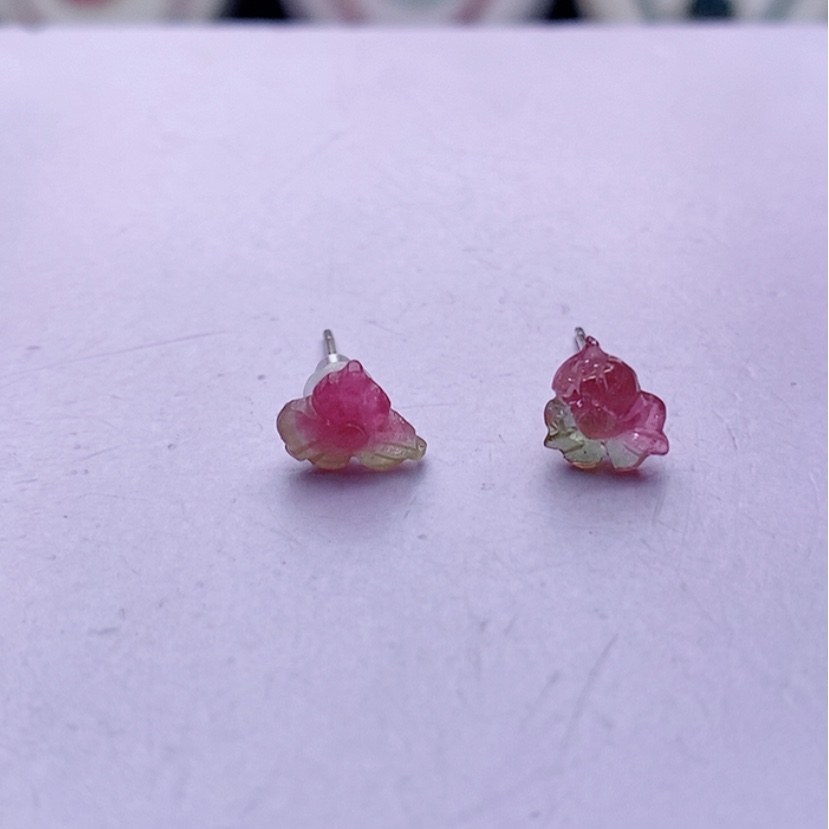 【闪购商品】碧玺耳饰银S925镶嵌碧玺耳饰