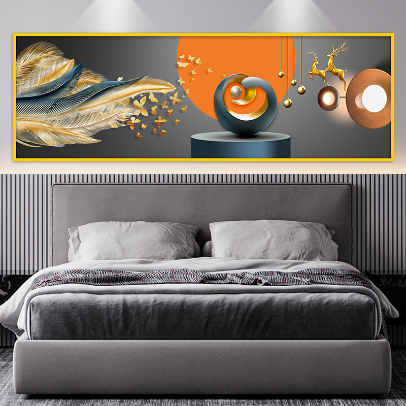 福禄财床头装饰画自粘墙贴纸画酒店宾馆客厅房间沙发背景墙壁纸贴