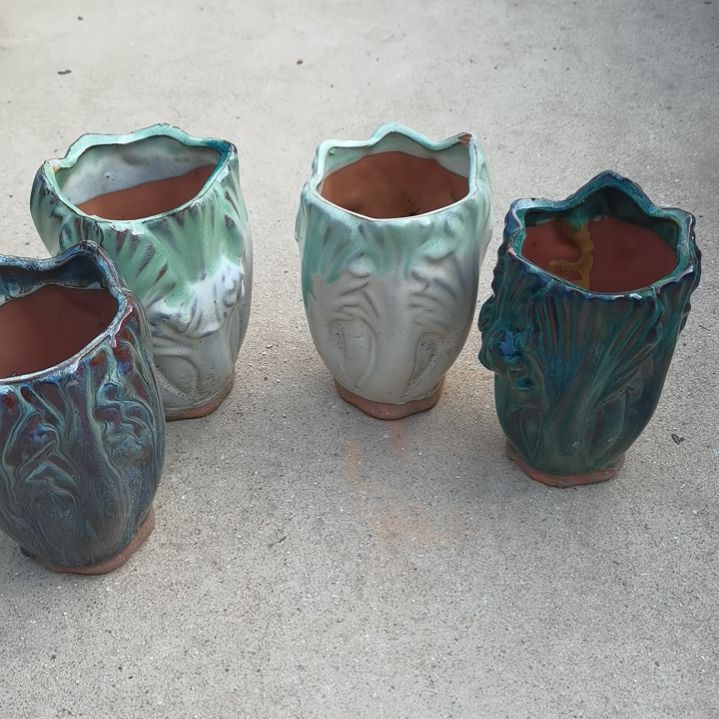 红陶口9高15瑕疵颜色随机四个