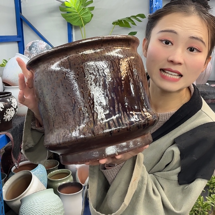 25×25 -粗陶花盆有孔-买买买