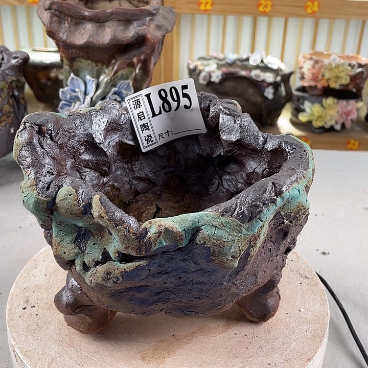 紫砂花盆景德镇陶瓷895