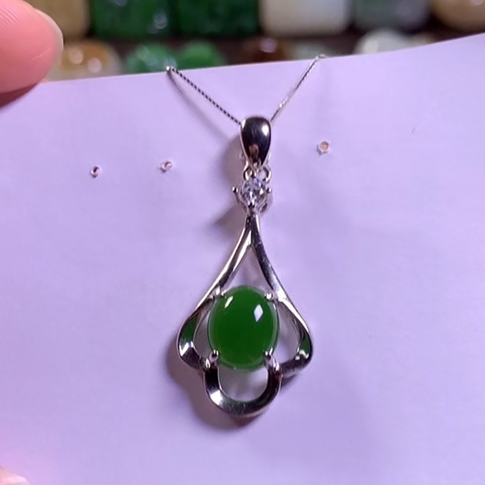 和田玉挂件S925银
