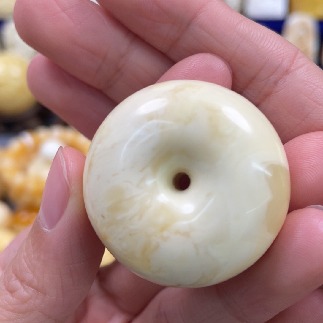 蜜蜡裸石未镶嵌琥珀蜜蜡平安扣吊坠