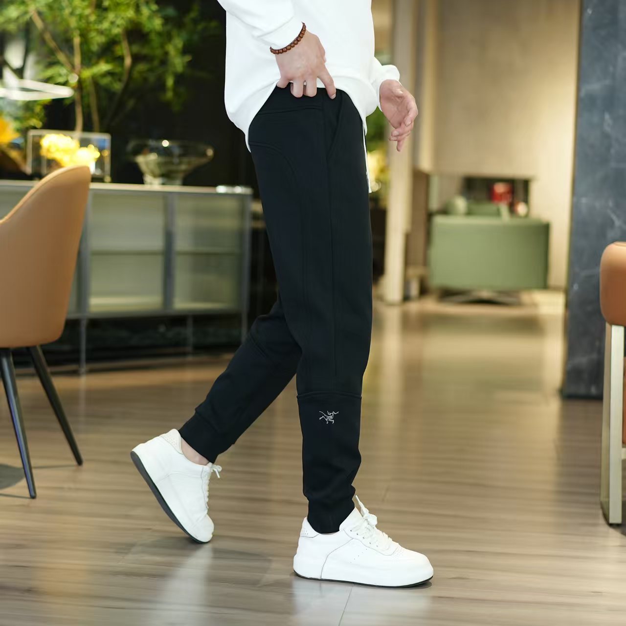 【加长加肥加大】2秋冬男士高腰束脚时尚百搭加绒加厚卫裤